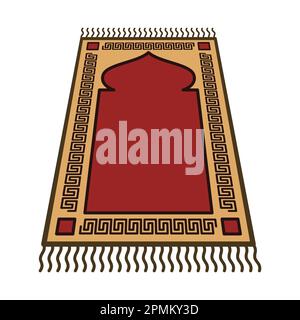 Traditional Prayer Rug. Eid Mubarak Icon Vector Illustration Stock Vector