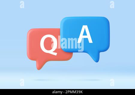 3d Speech bubble with q and a letters, Stock Vector