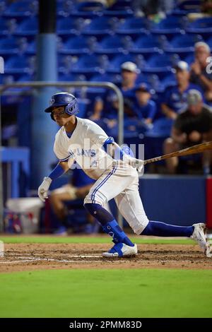 Dunedin Blue Jays Jaden Rudd (3) leads off during an MiLB Florida State  League baseball game against the Tampa Tarpons on April 13, 2023 at TD  Ballpark in Dunedin, Florida. (Mike Janes/Four