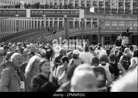 Crowds watching the Great North Run 2022, Newcastle upon Tyne, United Kingdom Stock Photo