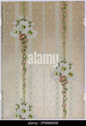 Sidewall - Sample (USA); Made by Gledhill Wall Paper Co.; machine-printed; 67 x 48 cm (26 3/8 x 18 7/8 in.) Stock Photo