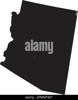 Highly Detailed Arizona Silhouette map. Stock Vector