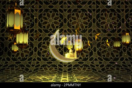 3D illustration Background for advertising and wallpaper in festival and religion scene. 3D rendering in decorative concept. Stock Photo