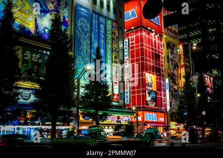Night lights in Akihabra Stock Photo