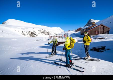 Ready for a day skiing in the mountains of Rondane National Park, Norway Stock Photo