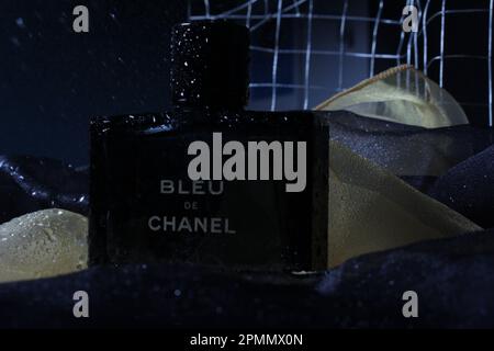 Blue De Chanel Perfume Advertising Stock Photo