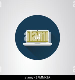 Laptop Flat Icon Design Stock Vector