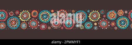 Hand drawn abstract seamless pattern, ethnic background, african style - great for textiles, banners, wallpapers, wrapping - vector design Stock Vector