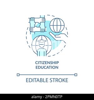 Citizenship education turquoise concept icon Stock Vector