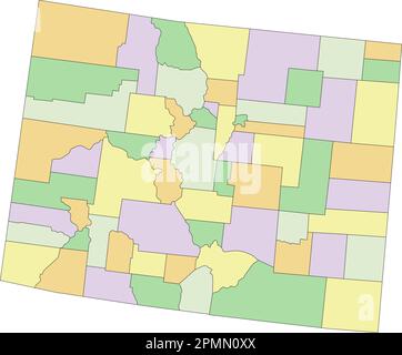 Colorado - Highly detailed editable political map with labeling Stock ...