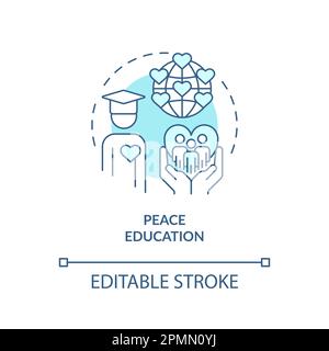 Peace education turquoise concept icon Stock Vector