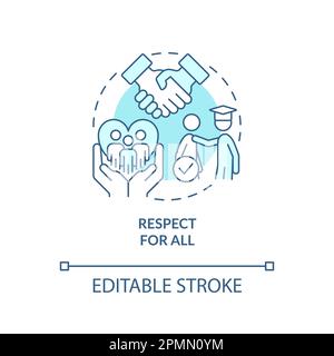 Respect for all turquoise concept icon Stock Vector