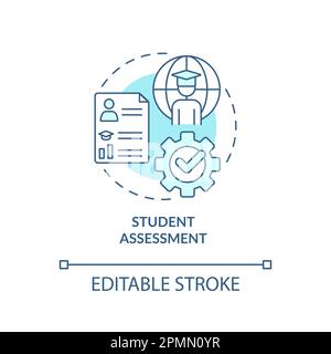 Student assessment turquoise concept icon Stock Vector