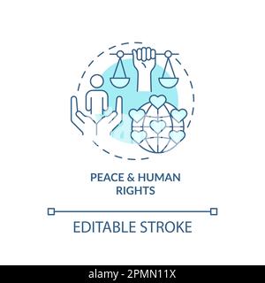 Peace and human rights turquoise concept icon Stock Vector