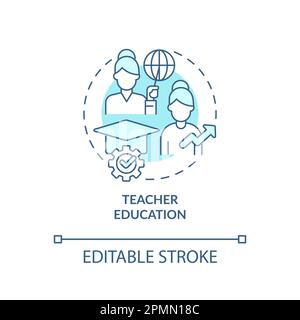Teacher education turquoise concept icon Stock Vector
