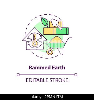 Rammed earth concept icon Stock Vector
