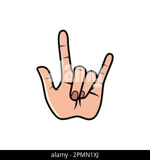 I love You Hand Sign Isolated on a white background. Icon Vector Illustration. Stock Vector