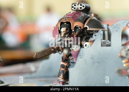 Set of Playing Action Figures, Warhammer 40,000 Miniature Figure Stock Photo