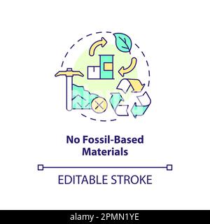 No fossil based materials concept icon Stock Vector