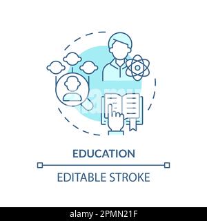 Education blue concept icon Stock Vector