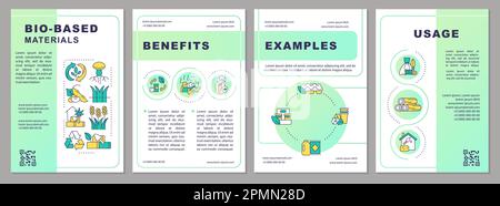 Bio based materials green gradient brochure template Stock Vector