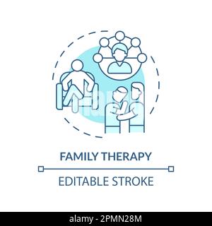 Family therapy blue concept icon Stock Vector