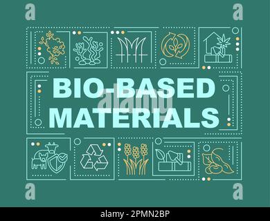 Bio based materials word concepts dark green banner Stock Vector