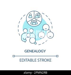 Genealogy blue concept icon Stock Vector