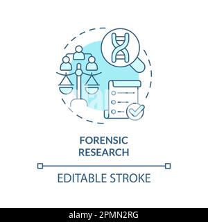 Forensic research blue concept icon Stock Vector