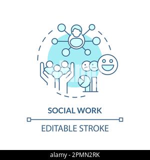 Social work blue concept icon Stock Vector
