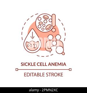 Sickle cell anemia red concept icon Stock Vector