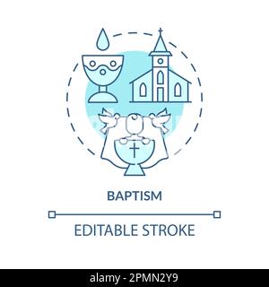 Baptism turquoise concept icon Stock Vector