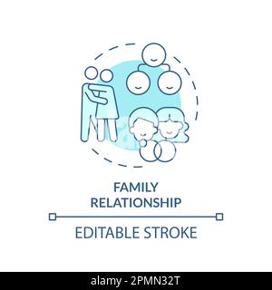 Family relationship blue concept icon Stock Vector