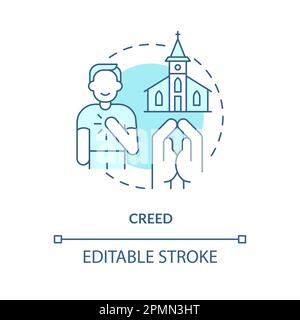 Creed turquoise concept icon Stock Vector
