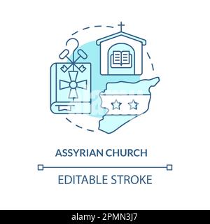 Assyrian church turquoise concept icon Stock Vector