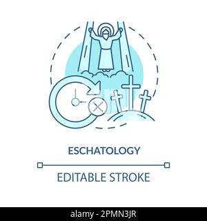 Eschatology turquoise concept icon Stock Vector