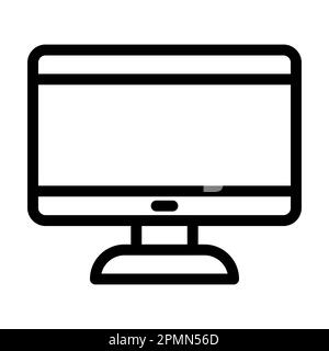 Monitor Vector Thick Line Icon For Personal And Commercial Use Stock ...