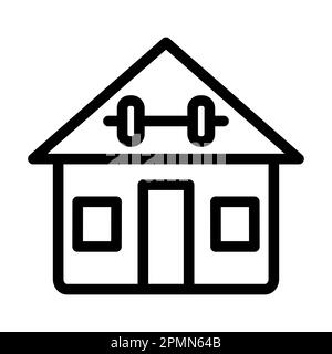 Gym Vector Thick Line Icon For Personal And Commercial Use. Stock Photo