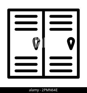Locker Vector Thick Line Icon For Personal And Commercial Use. Stock Photo