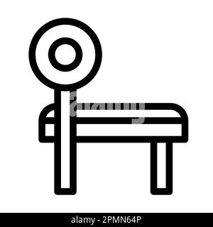 Bench Vector Thick Line Icon For Personal And Commercial Use. Stock Photo