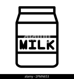 Milk Vector Thick Line Icon For Personal And Commercial Use. Stock Photo