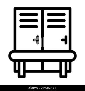 Changing Room Vector Thick Line Icon For Personal And Commercial Use. Stock Photo