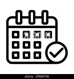 Schedule Vector Thick Line Icon For Personal And Commercial Use. Stock Photo