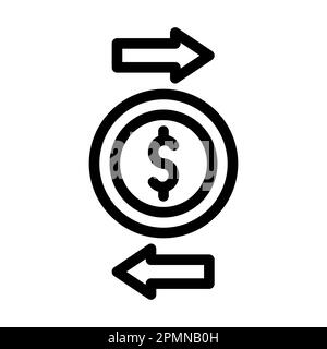 Money Transfer Vector Thick Line Icon For Personal And Commercial Use ...