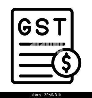 Gst Vector Thick Line Icon For Personal And Commercial Use. Stock Photo