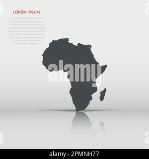Africa map icon in flat style. Atlas illustration pictogram. Country geography sign business concept. Stock Vector