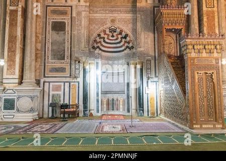 The Mihrab inside the prayer hall of Al-Rifai Mosque in Cairo, Egypt Stock Photo