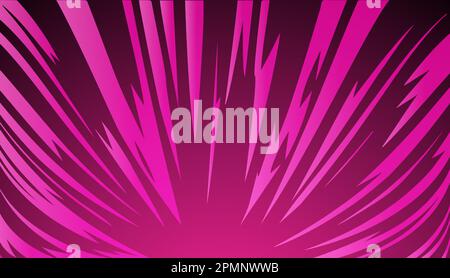 Purple background with explosion force lines. Vector image in manga and anime style. Stock Vector