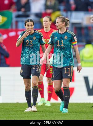 Ariadina Borges, women BRA 17 celebrates his goal, happy, laugh,  celebration, 0-2 with Kerolin Ferraz, women BRA 21 Kathellen Feitoza, women  BRA 3 Ingryd Lima, women BRA 5 in the friendly DFB