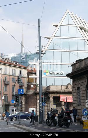 Microsoft House – the headquarters of Microsoft Italy  in the beautiful district of Porta Volta in Milan. Stock Photo